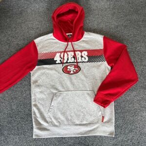 San Francisco 49ers Hoodie Mens Small Pullover‎ Red Gray NFL Football Jacket